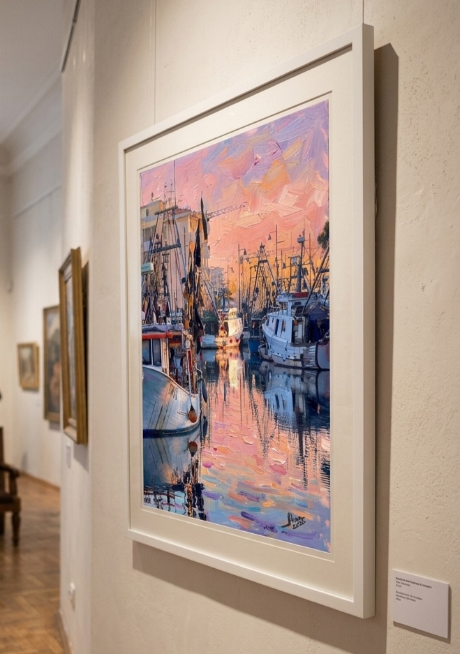 ArteDiAlina.com painting: Moorings at Sunset